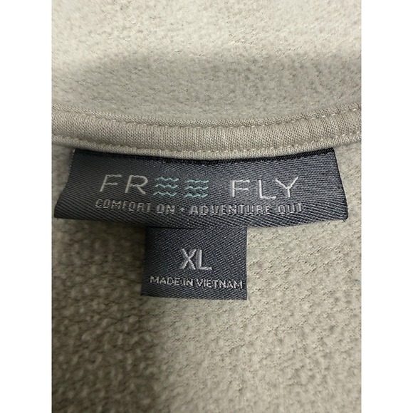 Free Fly Hoodie Mens XL White Bamboo Fleece Pullover Kangaroo Pocket Lightweight - Picture 3 of 9